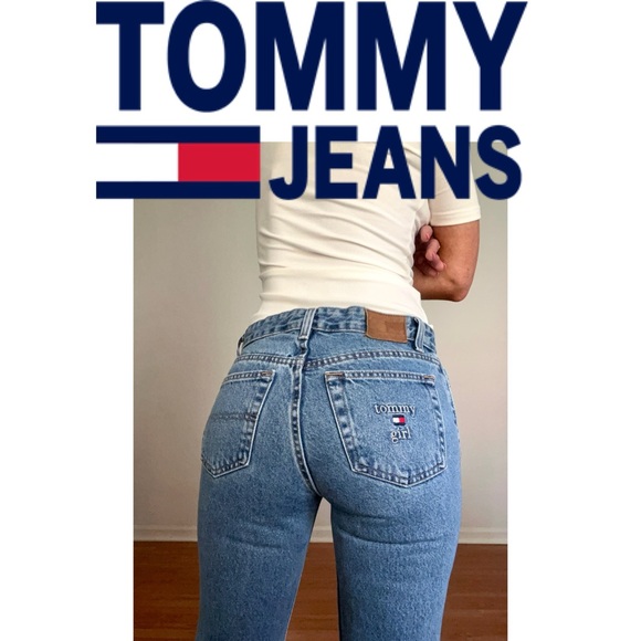 Tommy Girl Jeans👖Hipster Flare Low Rise Jeans Vintage Y2K Denim Hilfiger - Picture 1 of 11